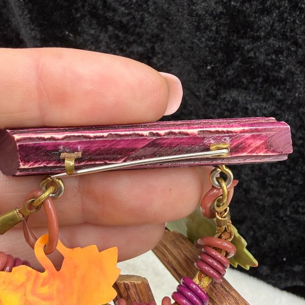 Vintage Hand Crafted Brooch Nature Leaves